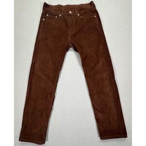 Levis 505 Regular Fit Corduroy Pants Mens 30x30 Brown Straight Leg